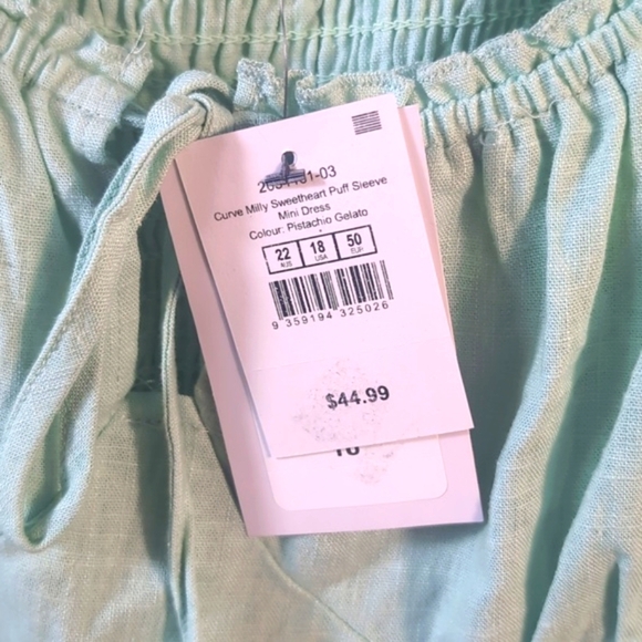 Cotton on Curve Mint green off the shoulder dress Size 18 New with tags - Picture 5 of 16